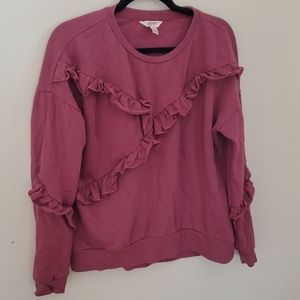 ARIZONA JEANS Ruffled crewneck sweatshirt like new
